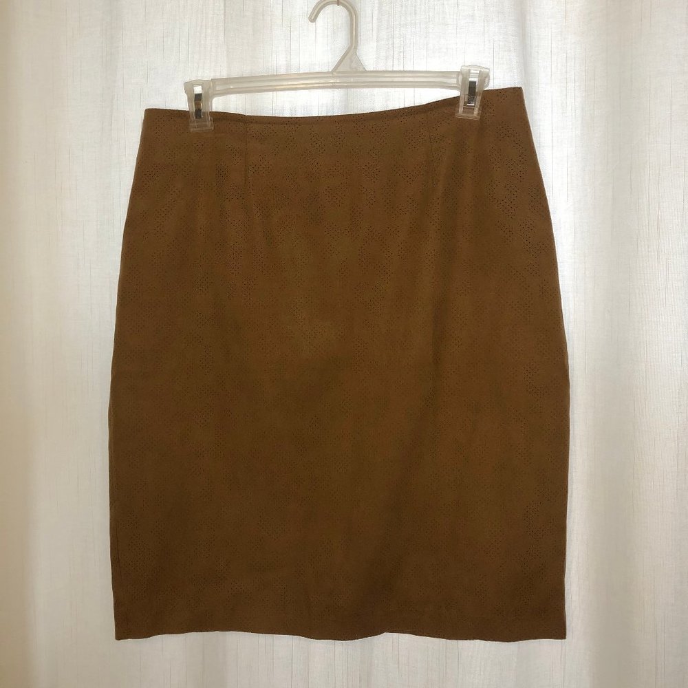Chico’s faux suede perforated pencil skirt